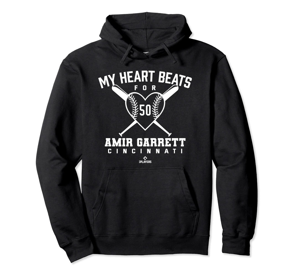 My Heart Beats Amir Garrett Baseball Hoodie - Unique Graphic for Adults - T-Shirt, Sweatshirt, Hoodie