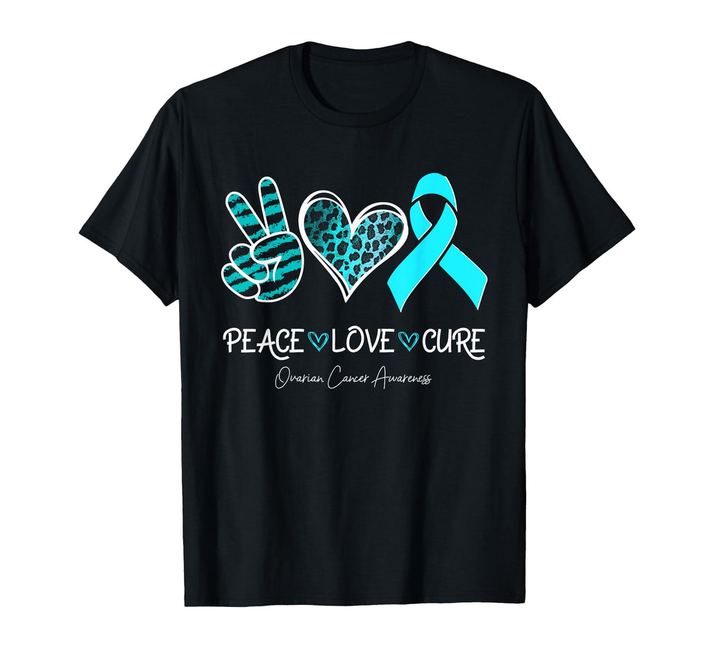 Ovarian Cancer Awareness Teal T-Shirt - Aesthetic Graphic for Adults - T-Shirt, Sweatshirt, Hoodie