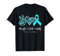Ovarian Cancer Awareness Teal T-Shirt - Aesthetic Graphic for Adults - T-Shirt, Sweatshirt, Hoodie