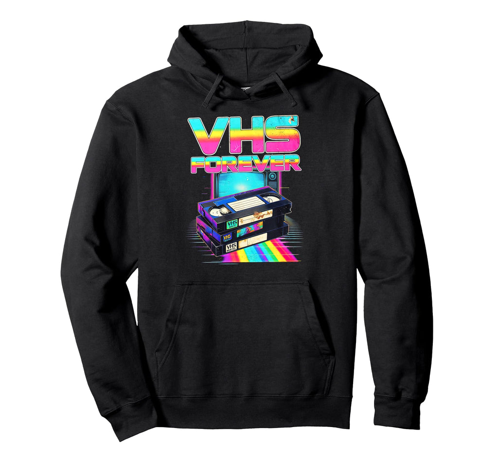 Vhs Forever 80S Rental Tapes Vaporwave Hoodie - Casual Everyday Wear Unisex - T-Shirt, Sweatshirt, Hoodie