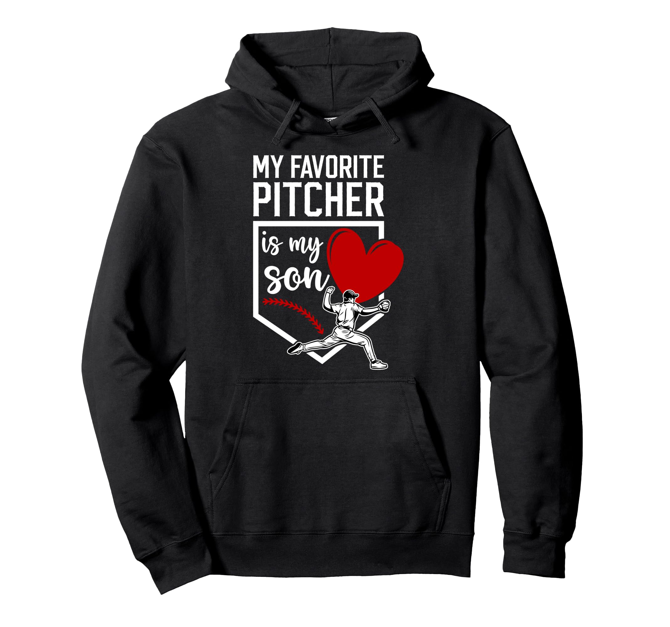 My Favorite Baseball Pitcher Mom Hoodie - Unique Graphic for Adults - T-Shirt, Sweatshirt, Hoodie
