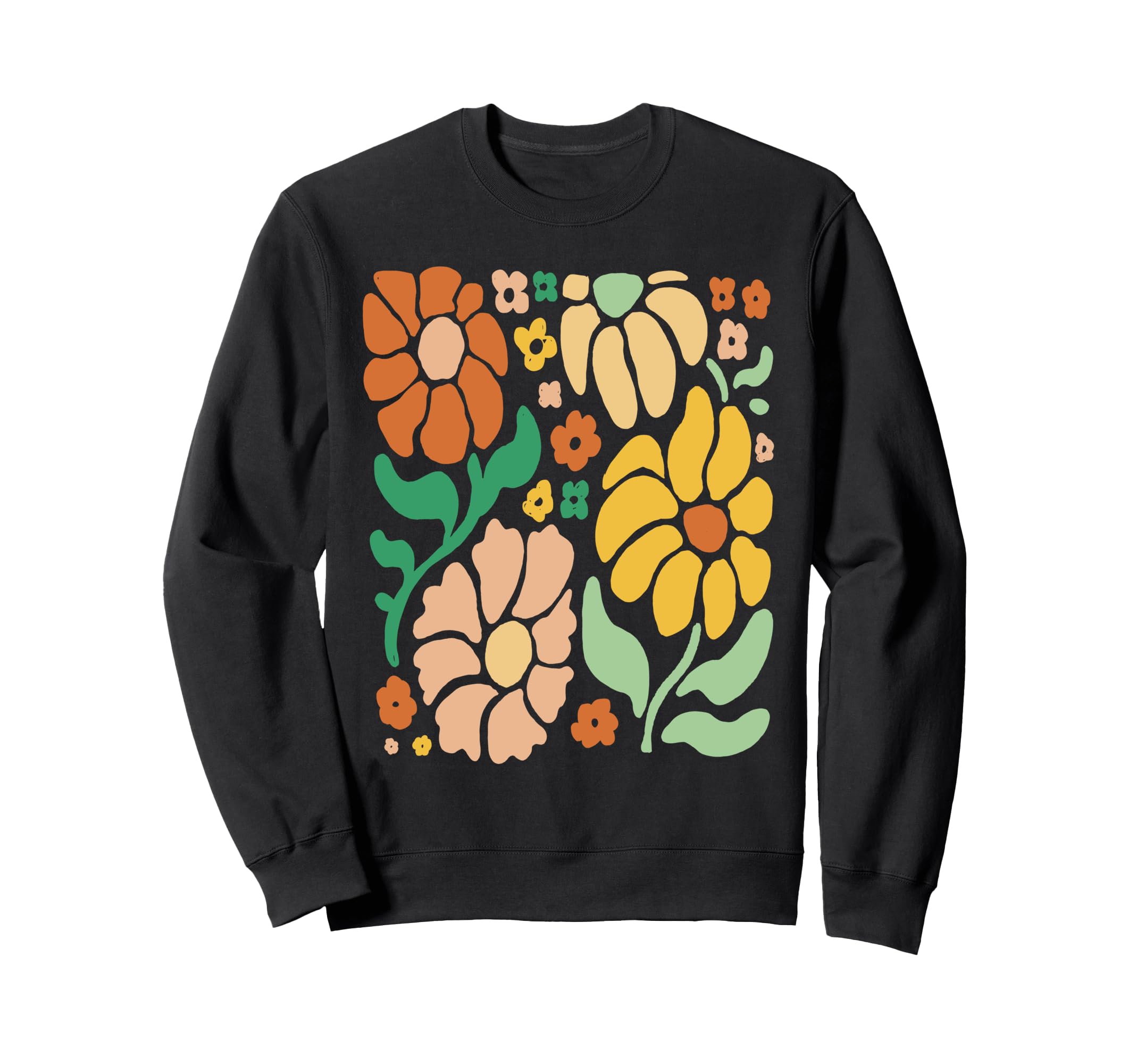 Boho Floral Groovy Flowers Sweatshirt - Custom Art Print for Adults - T-Shirt, Sweatshirt, Hoodie