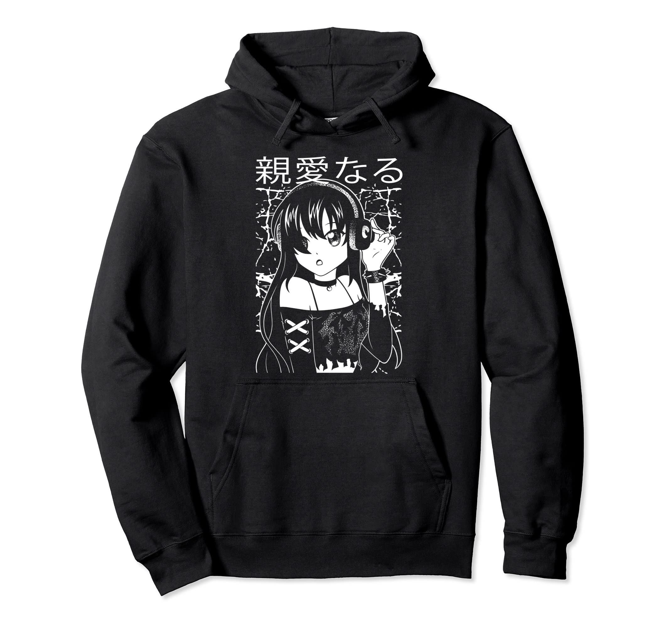 Goth Anime Japanese Aesthetic Hoodie - Novelty Apparel for Adults - T-Shirt, Sweatshirt, Hoodie