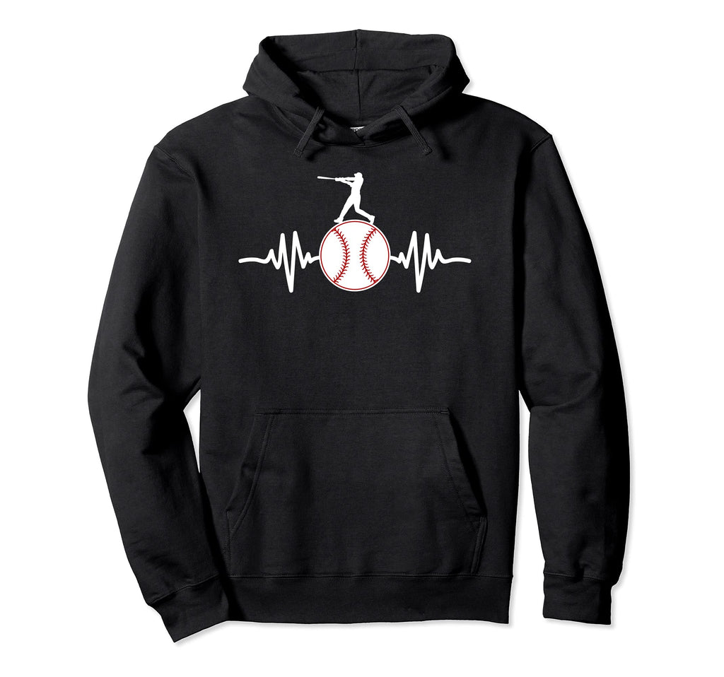 Baseball Heartbeat Baseball Coach Hoodie - Custom Art Print for Adults - T-Shirt, Sweatshirt, Hoodie