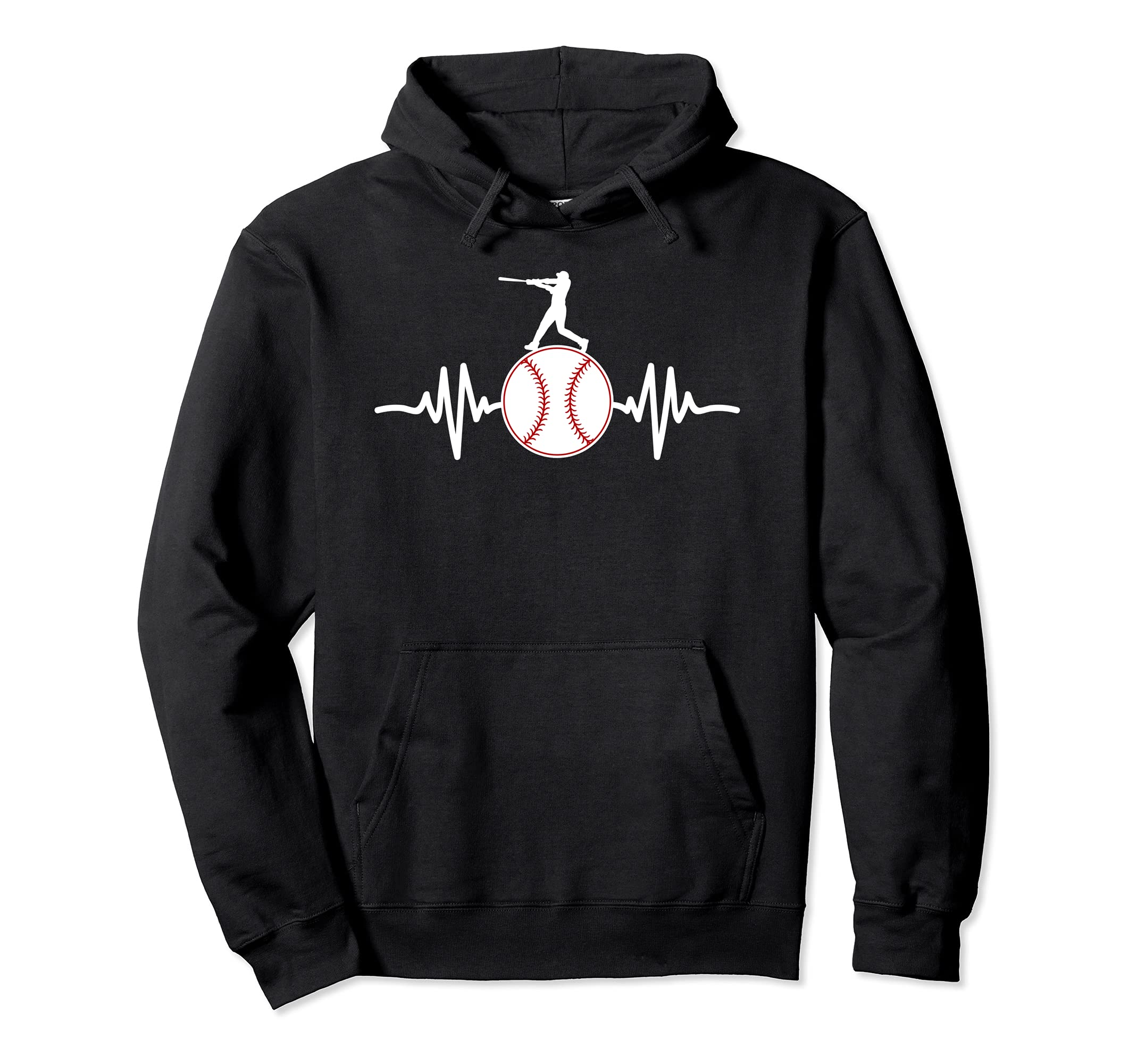 Baseball Heartbeat Baseball Coach Hoodie - Custom Art Print for Adults - T-Shirt, Sweatshirt, Hoodie