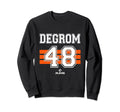 Jacob Degrom 48 New York Baseball Sweatshirt - Novelty Apparel for Adults - T-Shirt, Sweatshirt, Hoodie