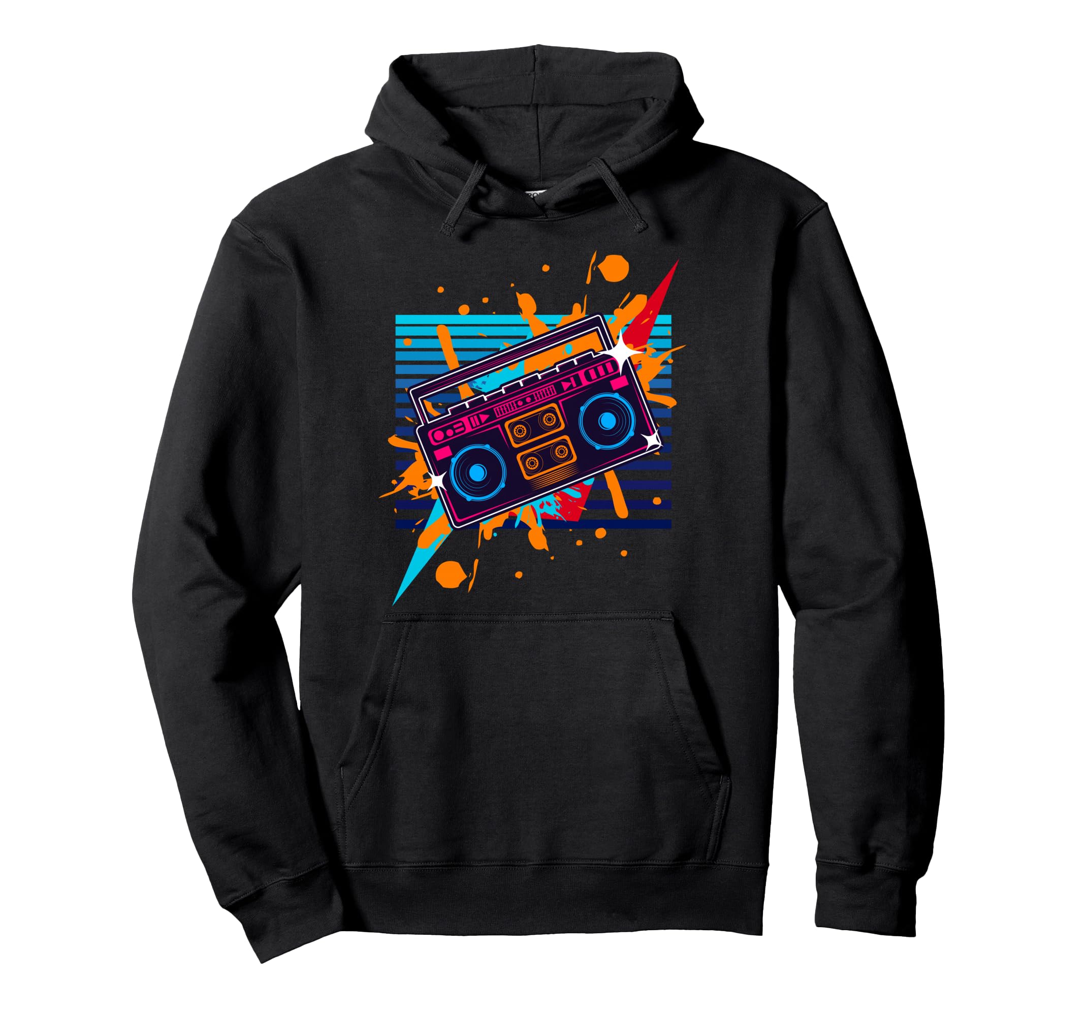 Boombox Radio Old School Hip Hop Rap Hoodie - Trendy Graphic for Adults - T-Shirt, Sweatshirt, Hoodie