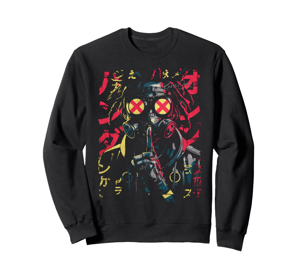 Japanese Streetwear Afro Cyberpunk Sweatshirt - Unique Graphic for Adults - T-Shirt, Sweatshirt, Hoodie