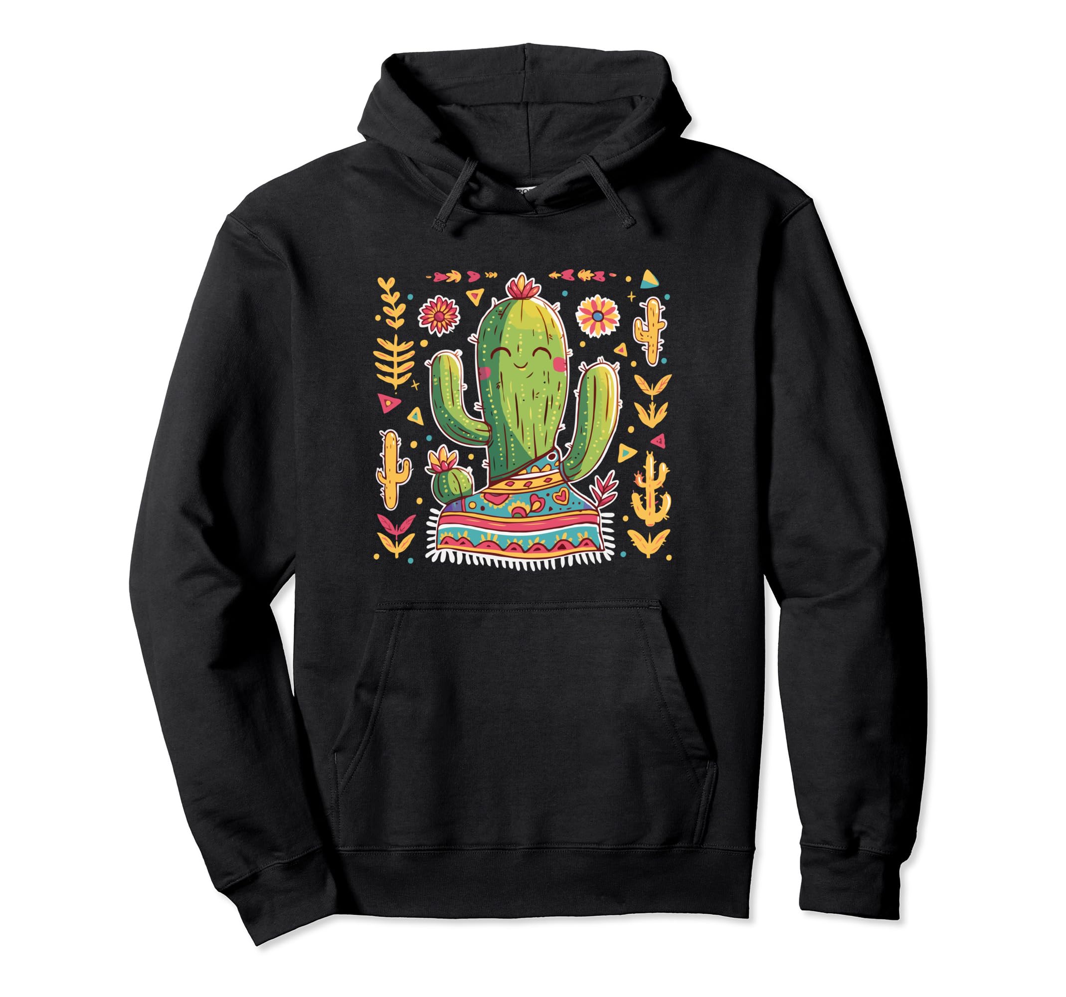 Cactus Serape Succulent Plant Cacti Hoodie - Custom Art Print for Adults - T-Shirt, Sweatshirt, Hoodie