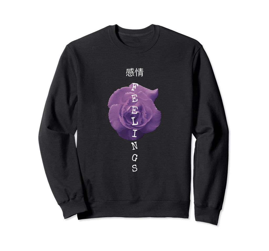 Vaporwave Aesthetic Feelings Rose Sweatshirt - Minimalist Print Unisex - T-Shirt, Sweatshirt, Hoodie