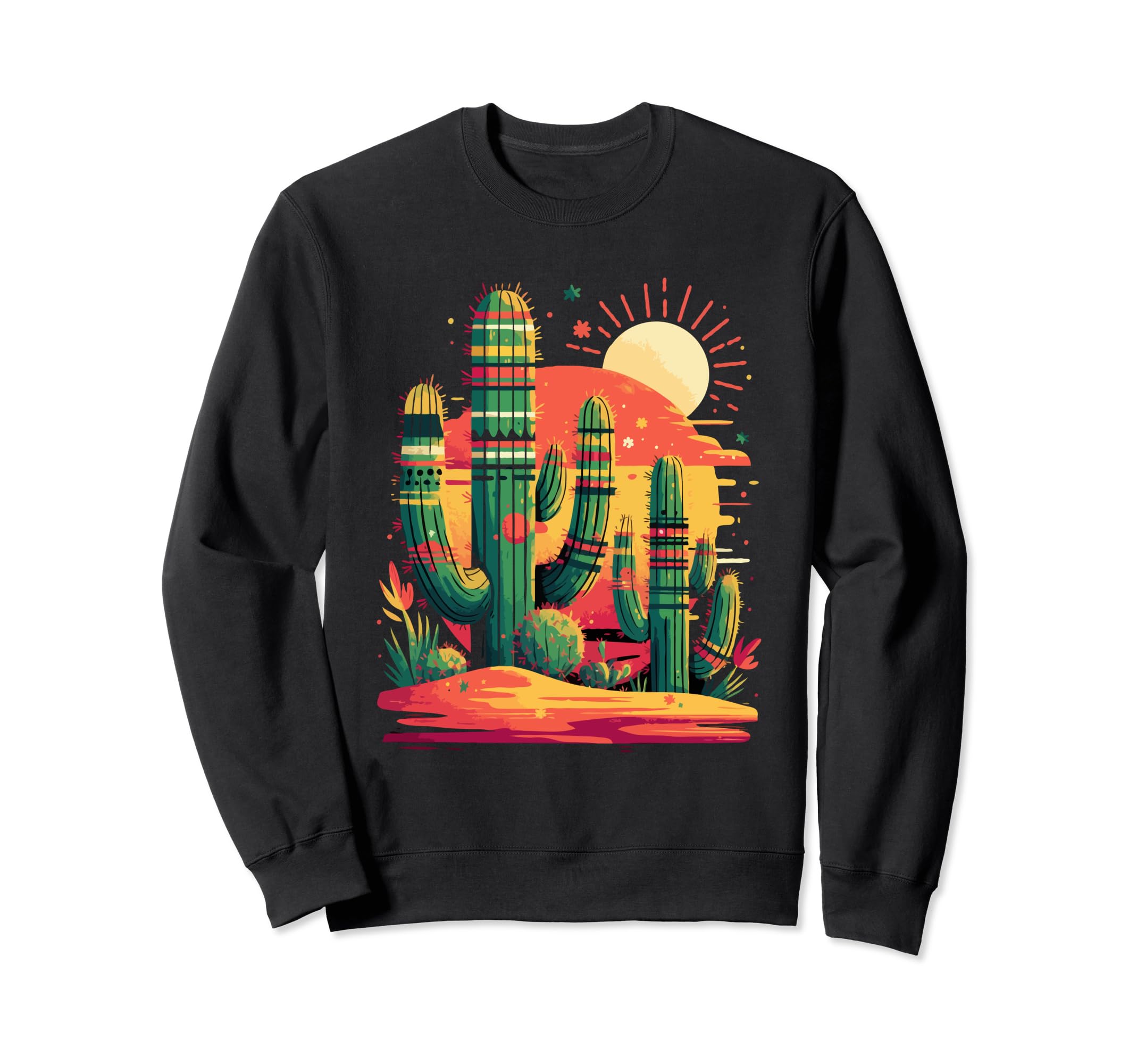 Cactus Serape Succulent Plant Cacti Sweatshirt - Aesthetic Graphic Unisex - T-Shirt, Sweatshirt, Hoodie