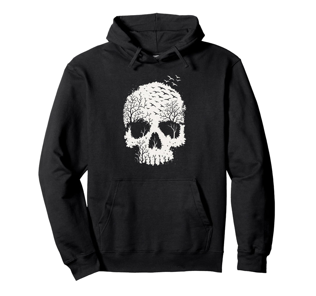 Skull Nature Forest Gothic Grunge Hoodie - Aesthetic Graphic for Adults - T-Shirt, Sweatshirt, Hoodie