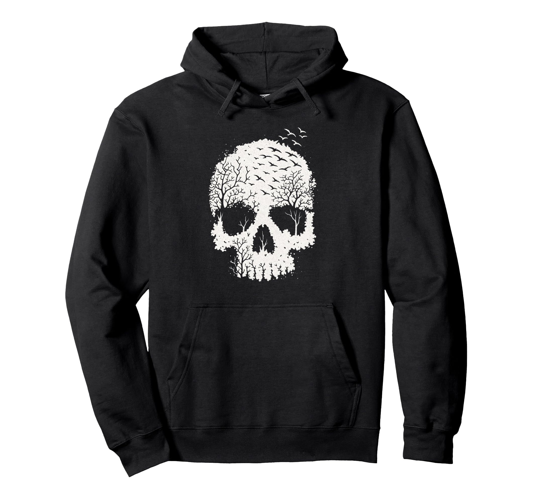 Skull Nature Forest Gothic Grunge Hoodie - Aesthetic Graphic for Adults - T-Shirt, Sweatshirt, Hoodie
