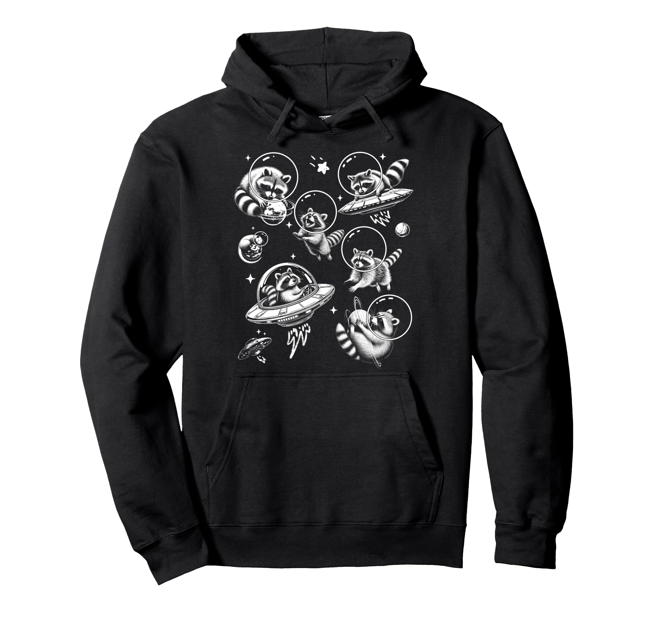 Hilarious Raccoon Astronaut Space Hoodie - Fun Novelty Design Men Women - T-Shirt, Sweatshirt, Hoodie