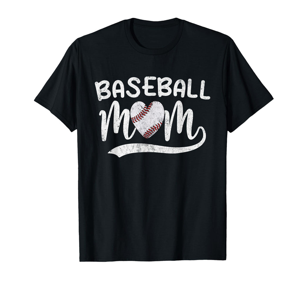 Baseball Mom Mama Funny Baseball Heart T-Shirt - Unique Graphic Men Women - T-Shirt, Sweatshirt, Hoodie