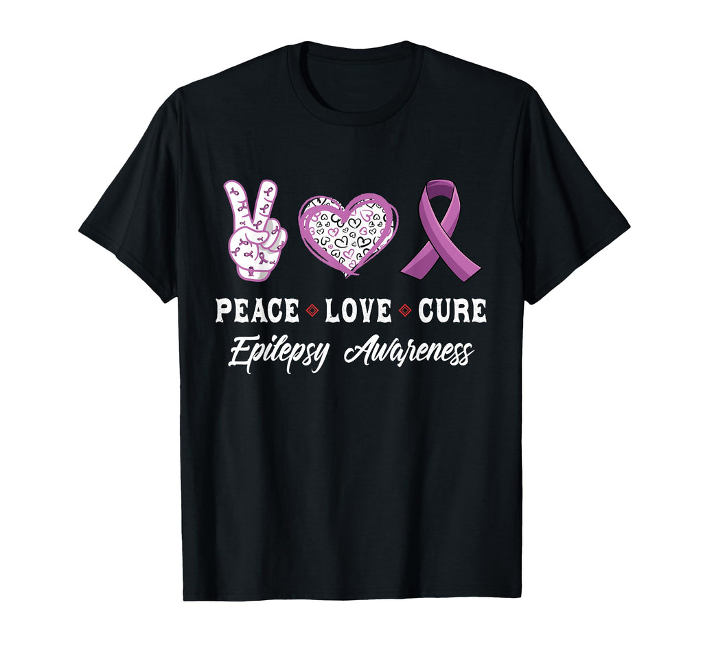 Peace Love Cure Epilepsy Awareness T-Shirt - Graphic Print for Adults - T-Shirt, Sweatshirt, Hoodie