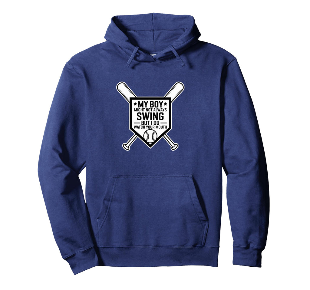 Humorous Baseball Fans Doesnt Always Swing Hoodie - Novelty Apparel Unisex - T-Shirt, Sweatshirt, Hoodie
