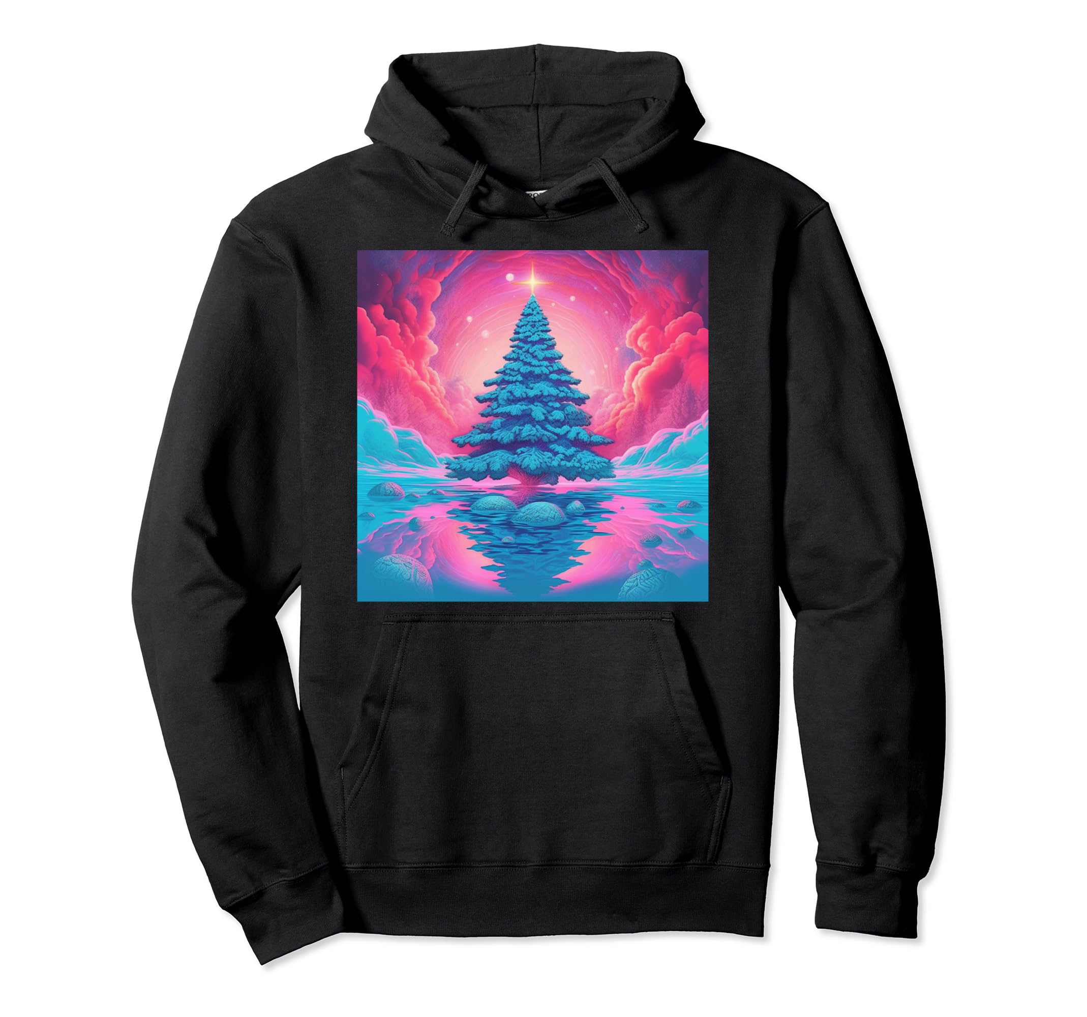 Vaporwave Core Aesthetic Tree Ai Hoodie - Aesthetic Graphic for Adults - T-Shirt, Sweatshirt, Hoodie