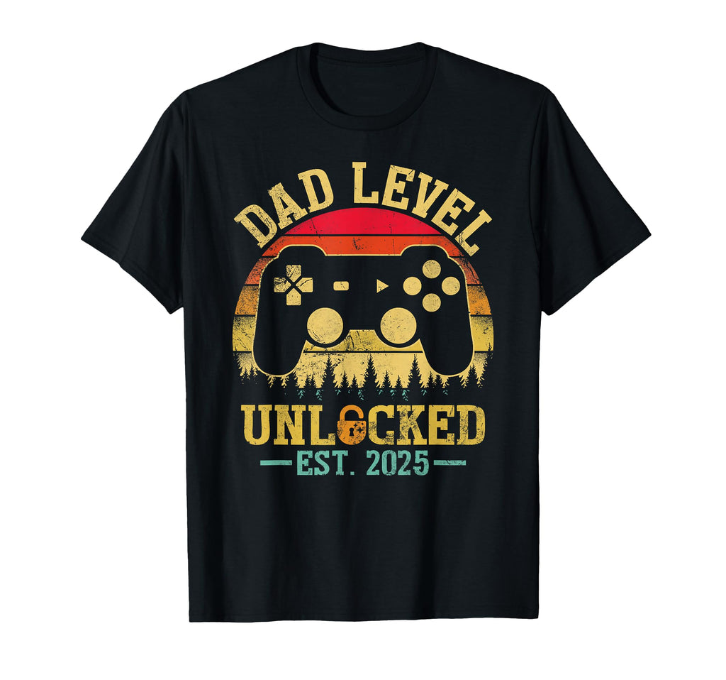 Dad Level Unlocked Est 2025 T-Shirt - Casual Everyday Wear for Adults - T-Shirt, Sweatshirt, Hoodie