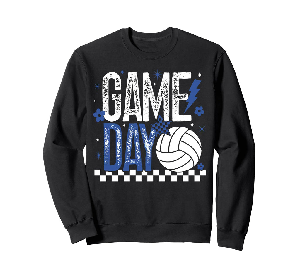 Volleyball Game Day Checkered Mom Sweatshirt - Minimalist Print for Adults - T-Shirt, Sweatshirt, Hoodie