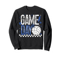 Volleyball Game Day Checkered Mom Sweatshirt - Minimalist Print for Adults - T-Shirt, Sweatshirt, Hoodie