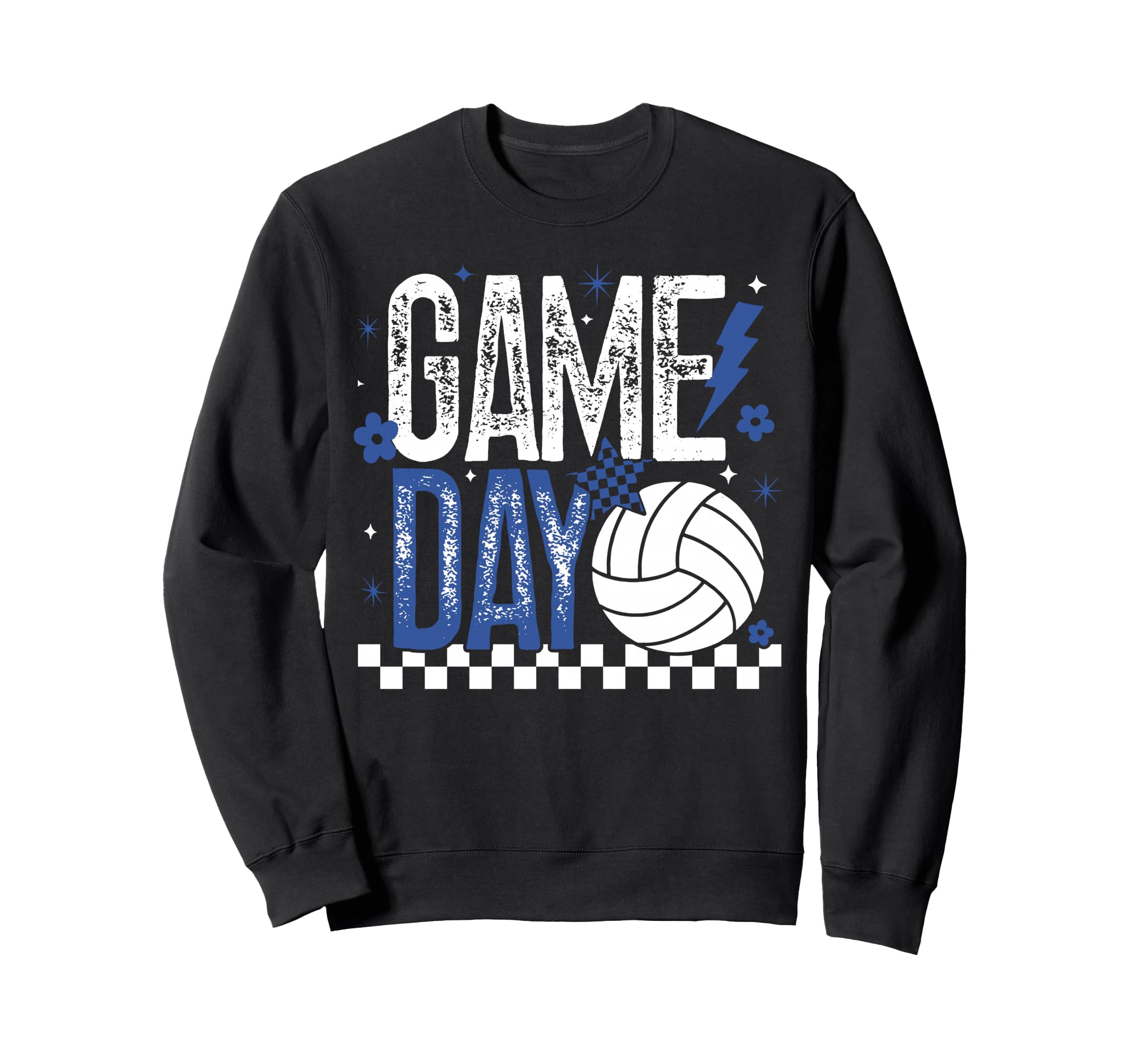 Volleyball Game Day Checkered Mom Sweatshirt - Minimalist Print for Adults - T-Shirt, Sweatshirt, Hoodie