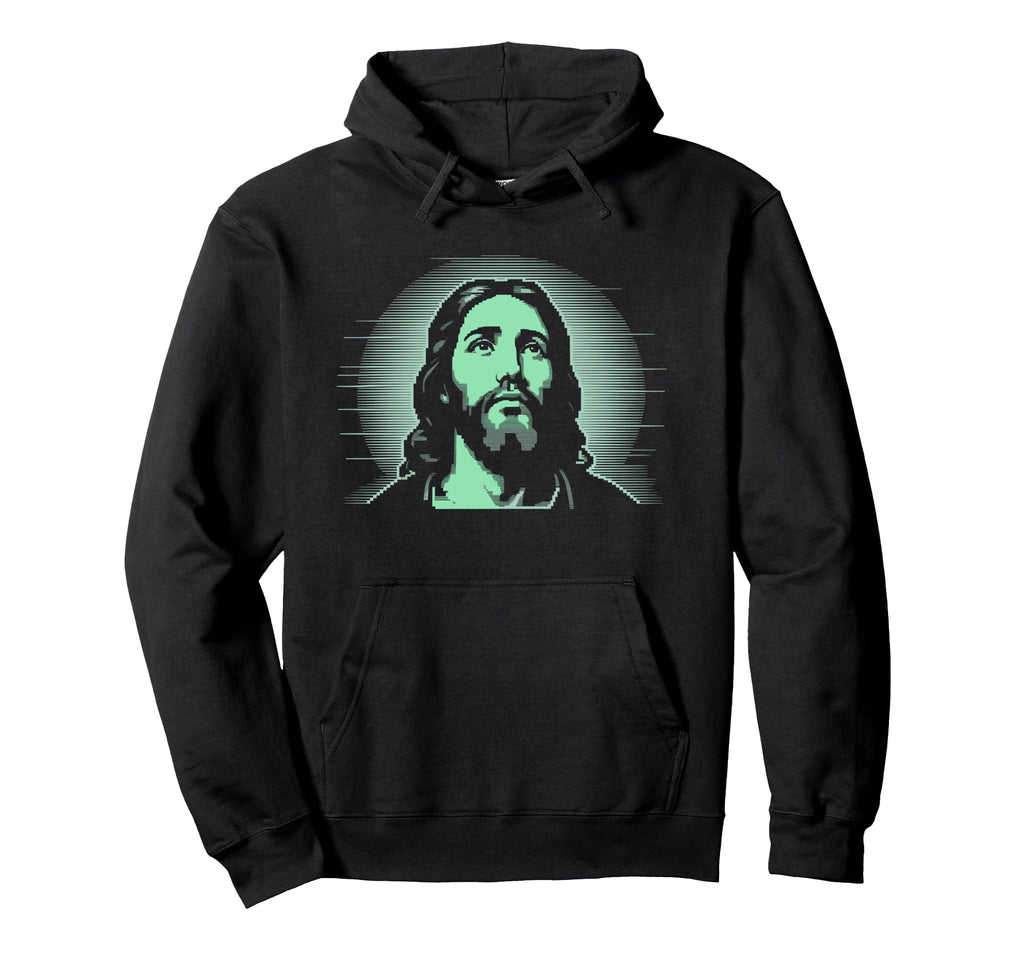 Pixel Jesus Arcade Christian Gamer Hoodie - Aesthetic Graphic for Adults - T-Shirt, Sweatshirt, Hoodie