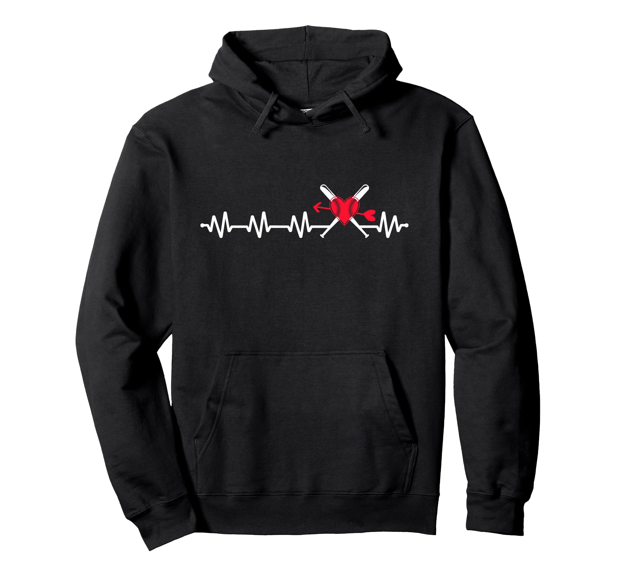 Baseball Softball Baseball Mom Heartbeat Hoodie - Minimalist Print Unisex - T-Shirt, Sweatshirt, Hoodie