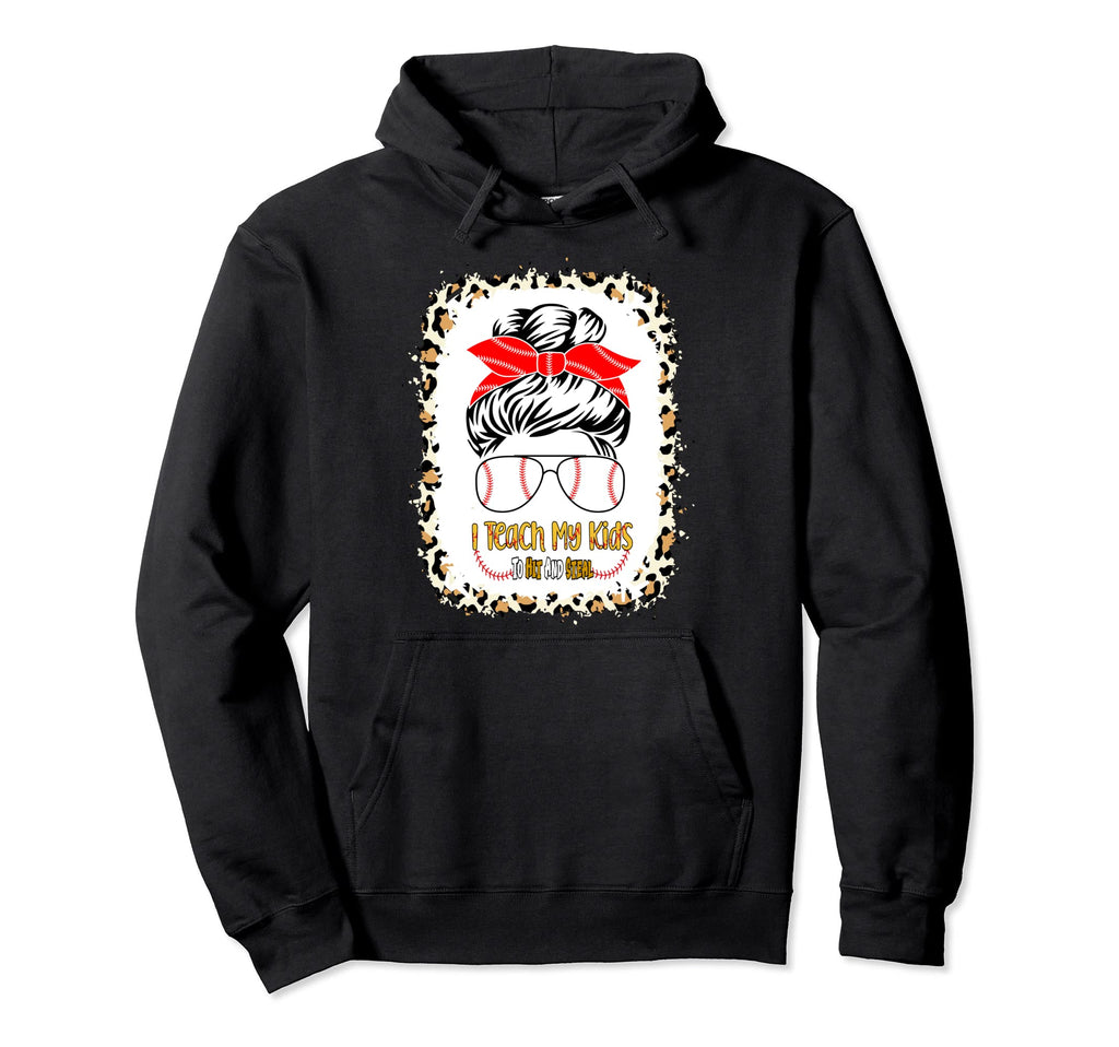 I Teach My To Hit And Steal Messy Bun Hoodie - Aesthetic Graphic Unisex - T-Shirt, Sweatshirt, Hoodie