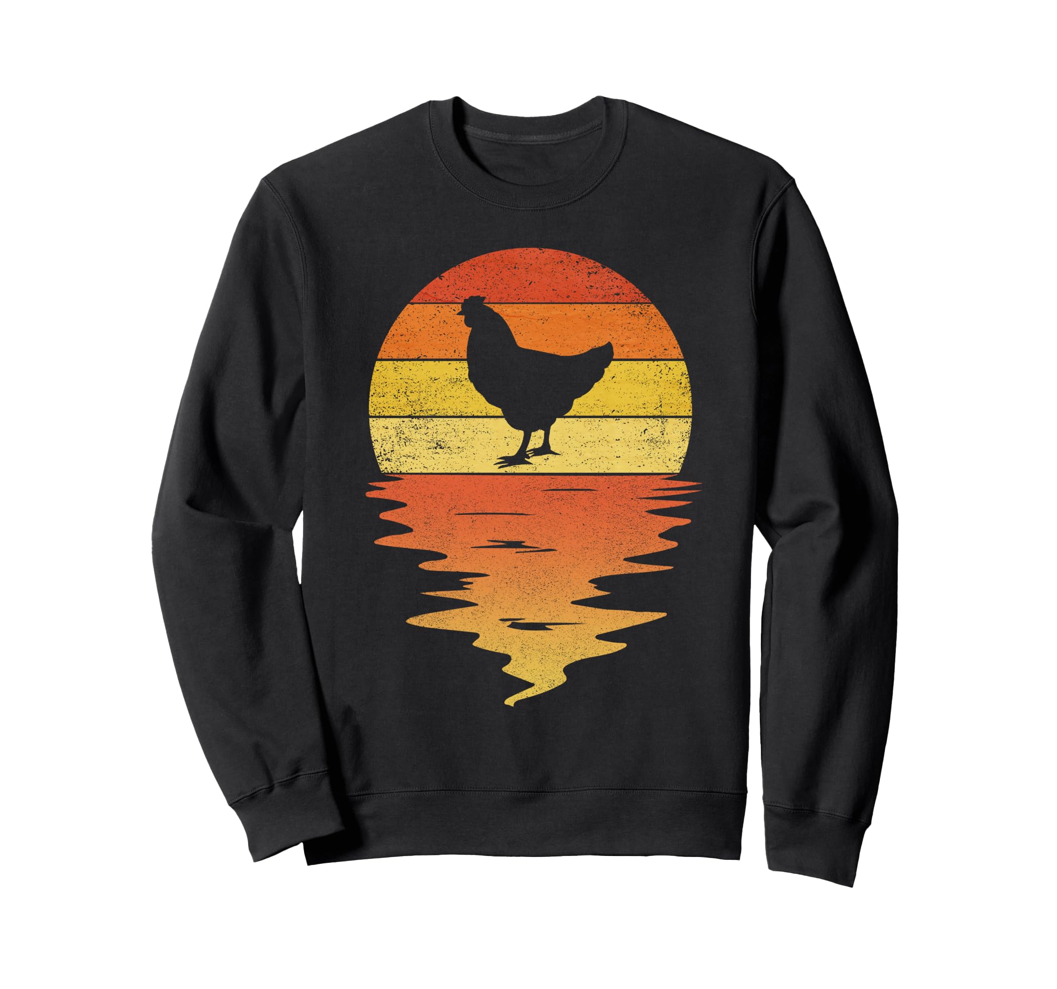 Chicken 70S Sunset Chicken Sweatshirt - Aesthetic Graphic Unisex - T-Shirt, Sweatshirt, Hoodie