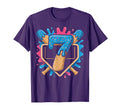 7Th Birthday Baseball Ice Cream Drip T-Shirt - Minimalist Print Men Women - T-Shirt, Sweatshirt, Hoodie