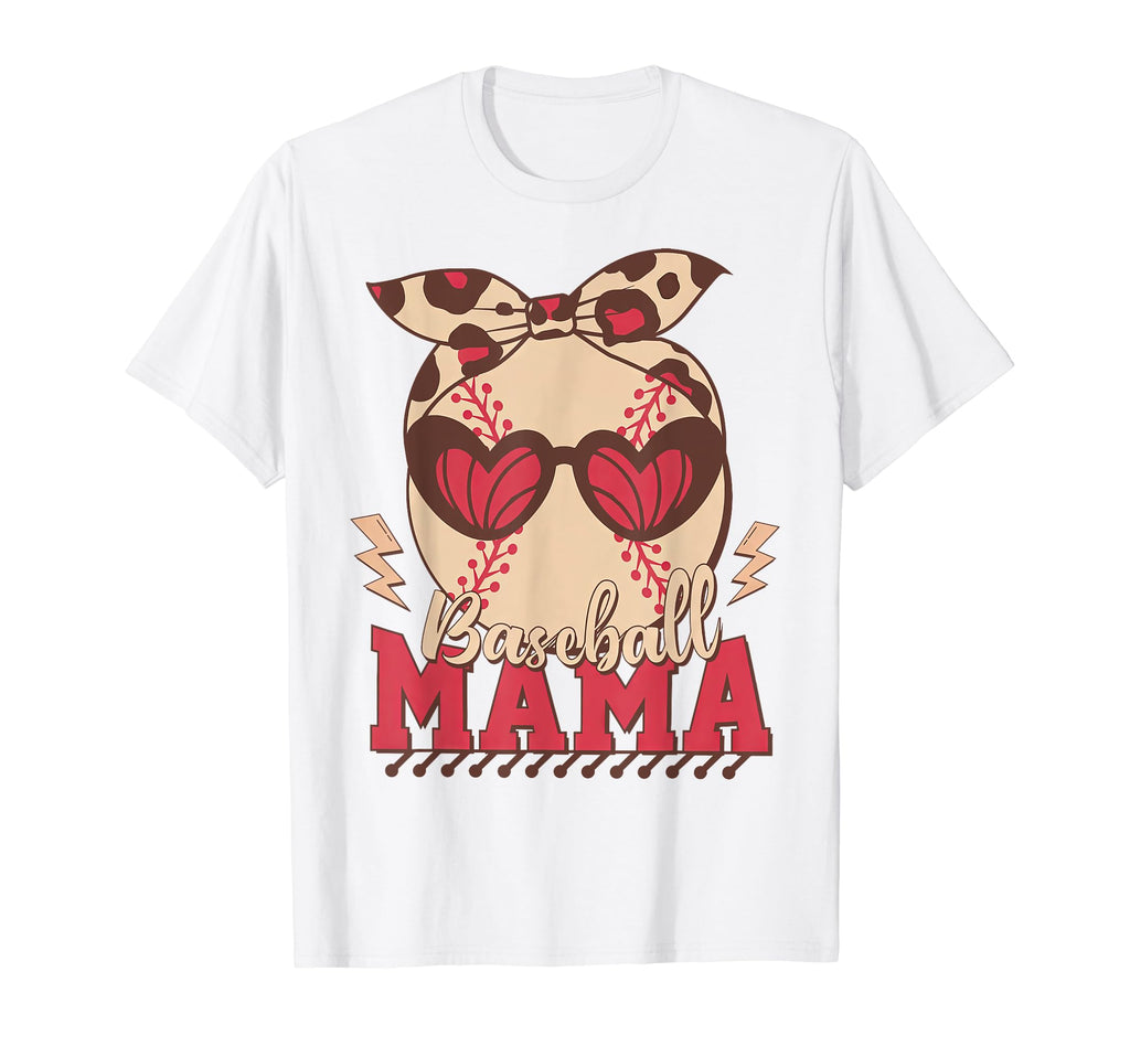 Heart Glasses Baseball Mama Baseball T-Shirt - Unique Graphic Men Women - T-Shirt, Sweatshirt, Hoodie