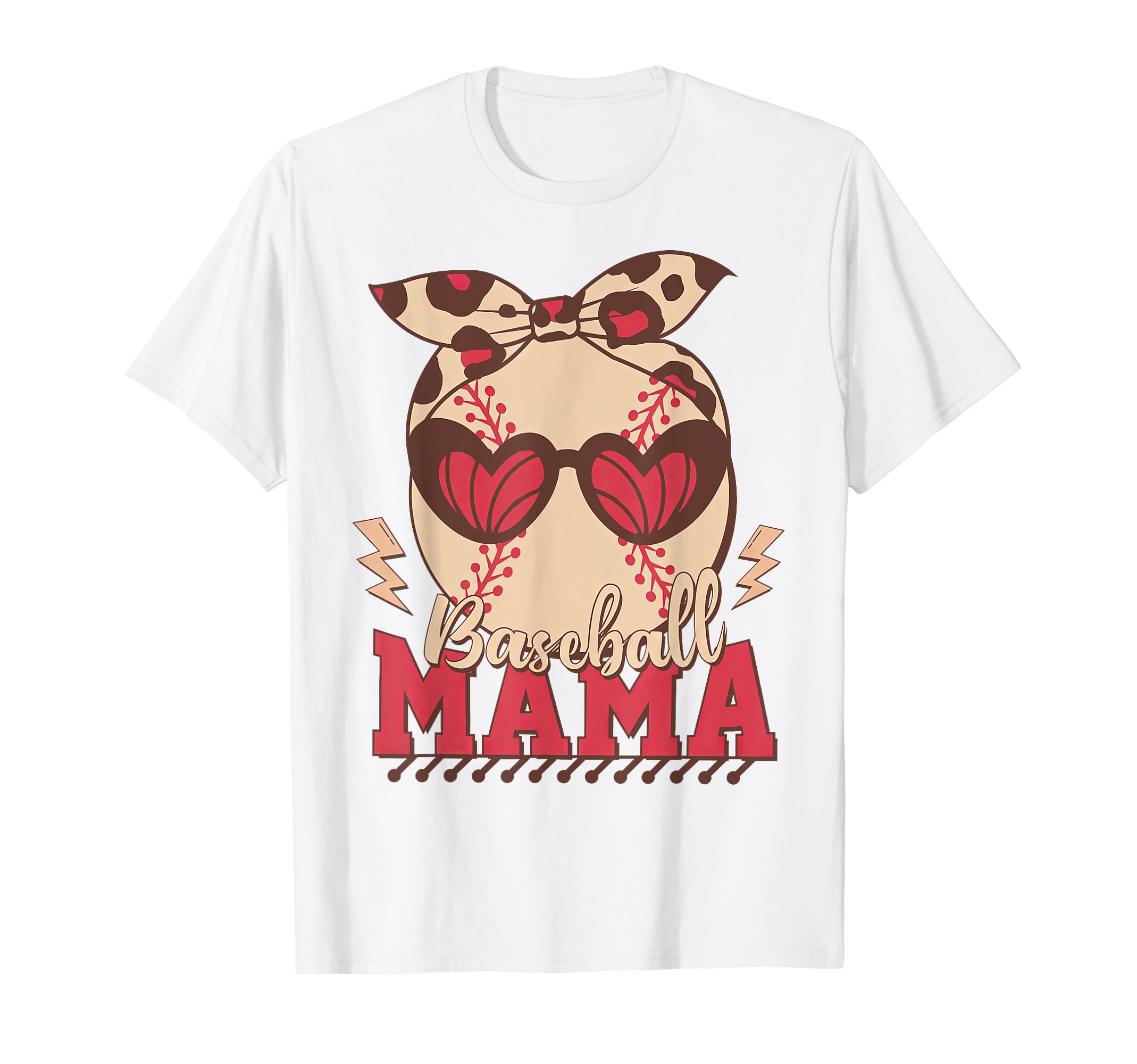 Heart Glasses Baseball Mama Baseball T-Shirt - Unique Graphic Men Women - T-Shirt, Sweatshirt, Hoodie