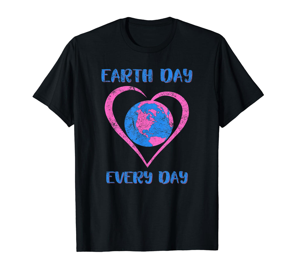 Earth Day Every Day 2018 Distressed T-Shirt - Minimalist Print for Adults - T-Shirt, Sweatshirt, Hoodie