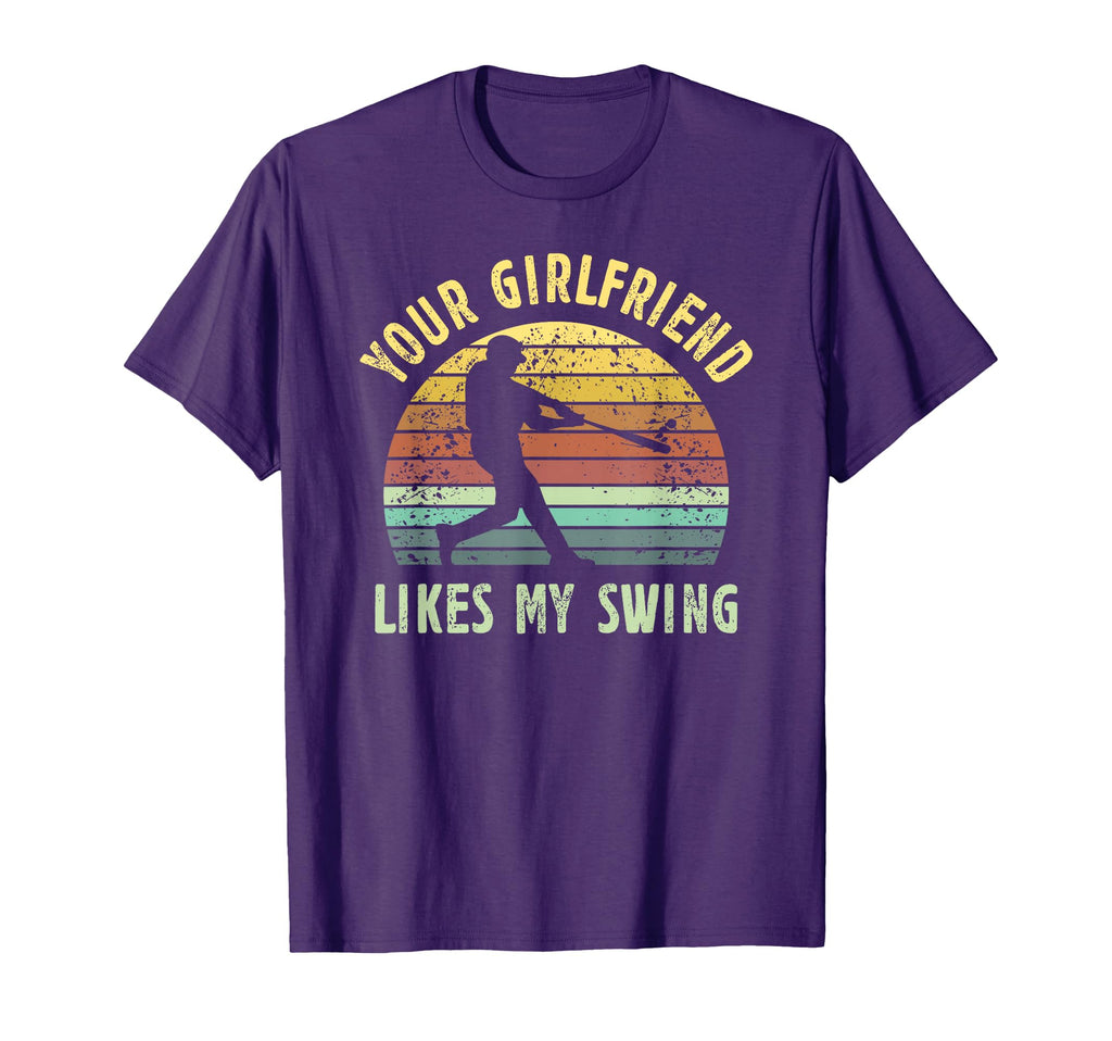 Your Girlfriend Likes My Swing Baseball T-Shirt - Minimalist Print Unisex - T-Shirt, Sweatshirt, Hoodie