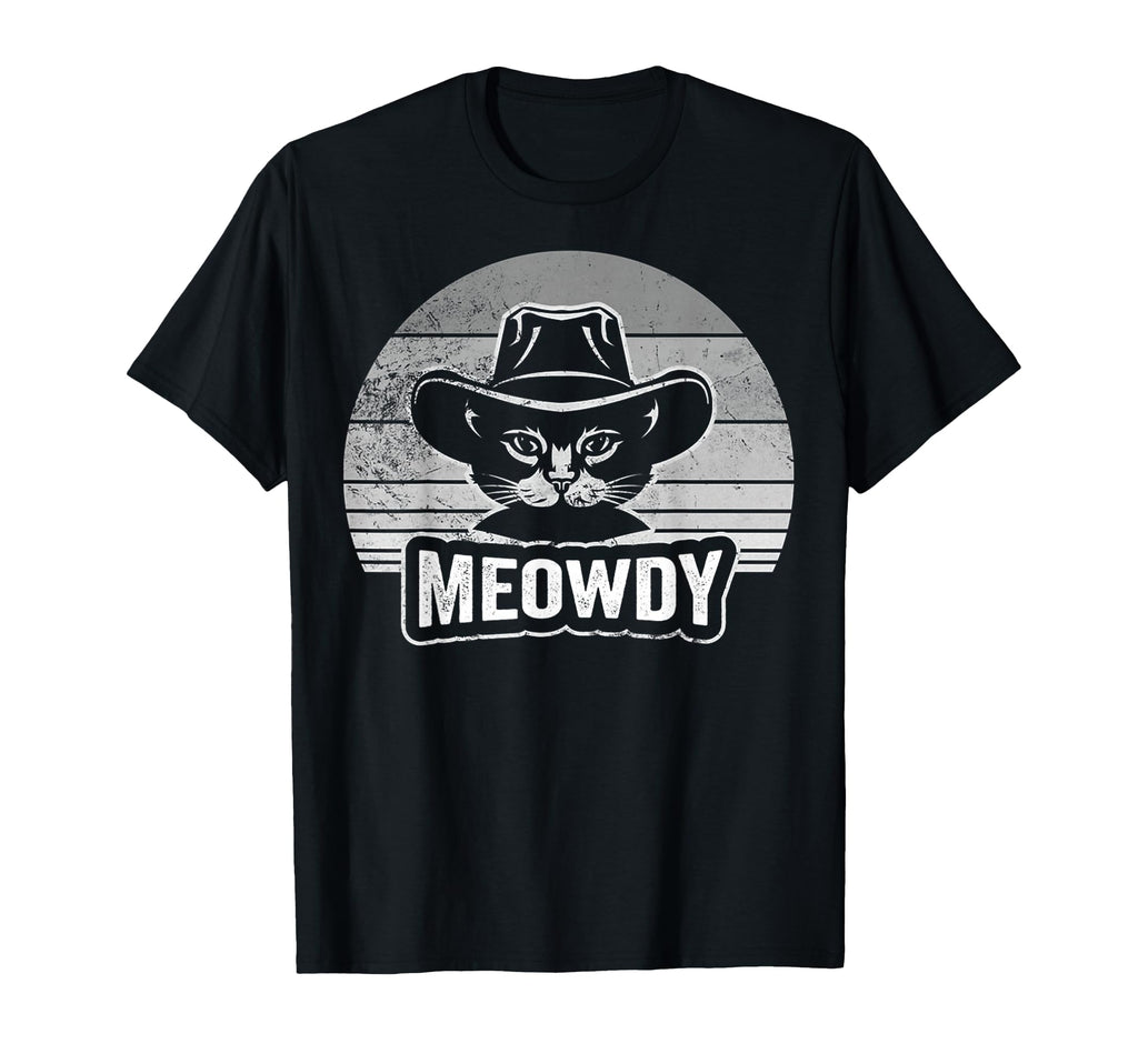 Meowdy Cat Cowboy Hat Funny Kitten T-Shirt - Custom Art Print Men Women - T-Shirt, Sweatshirt, Hoodie