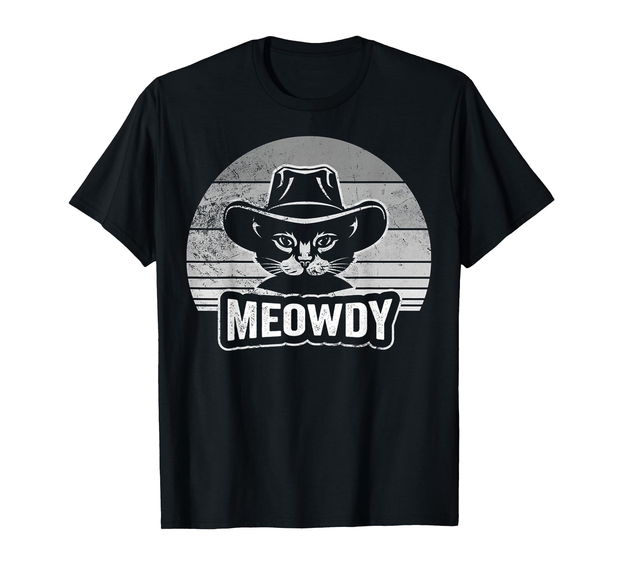 Meowdy Cat Cowboy Hat Funny Kitten T-Shirt - Custom Art Print Men Women - T-Shirt, Sweatshirt, Hoodie