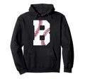 B Baseball Initial Personalized Hoodie - Minimalist Print for Adults - T-Shirt, Sweatshirt, Hoodie