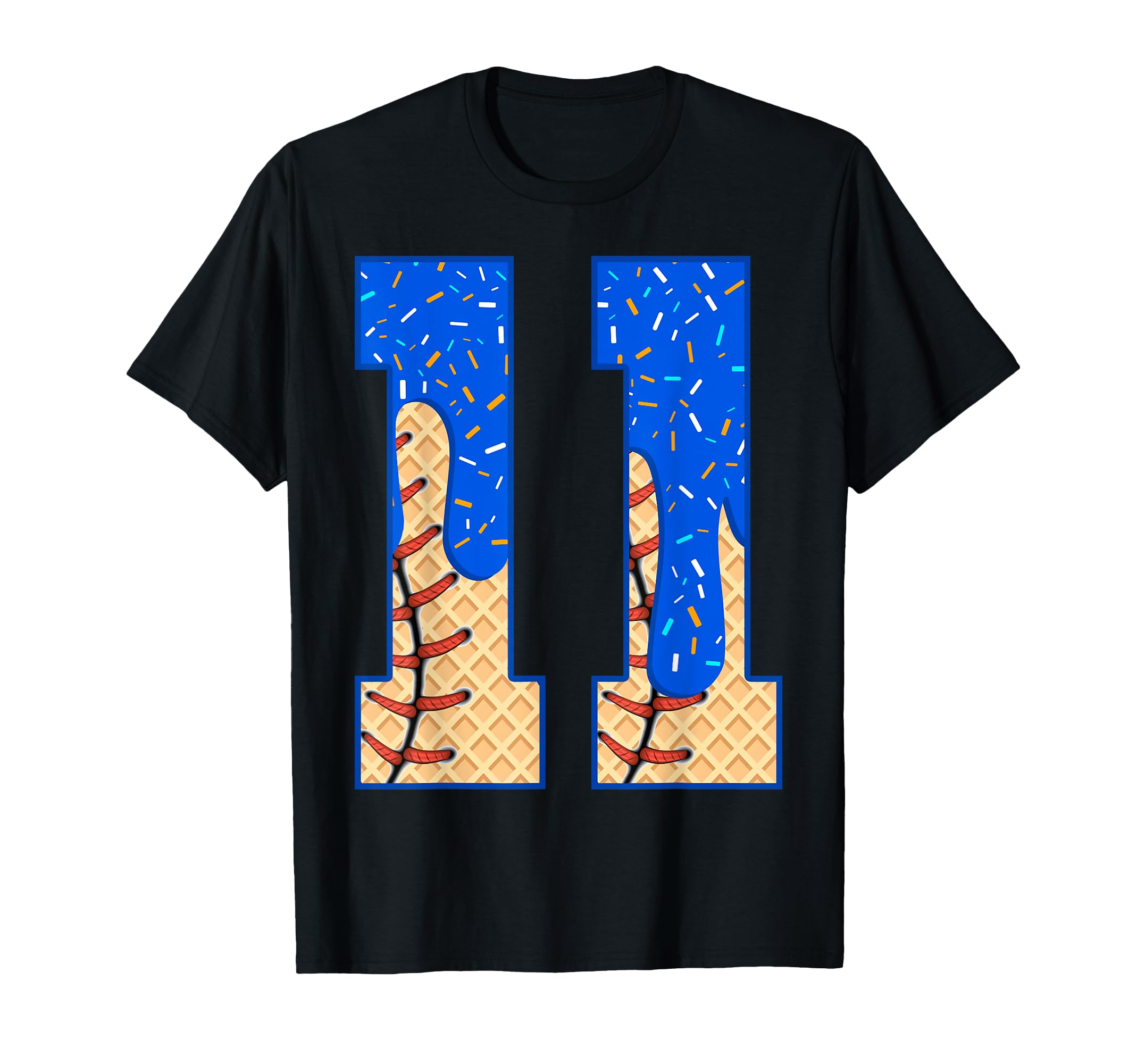 11Th Birthday Ice Cream Baseball Drip T-Shirt - Aesthetic Graphic Unisex - T-Shirt, Sweatshirt, Hoodie