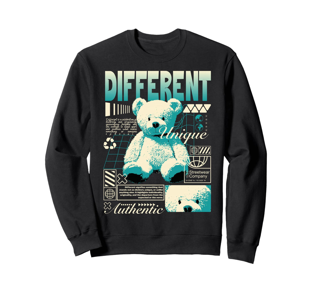 Y2K Bear Bold Urban Graffiti Sweatshirt - Minimalist Print for Adults - T-Shirt, Sweatshirt, Hoodie