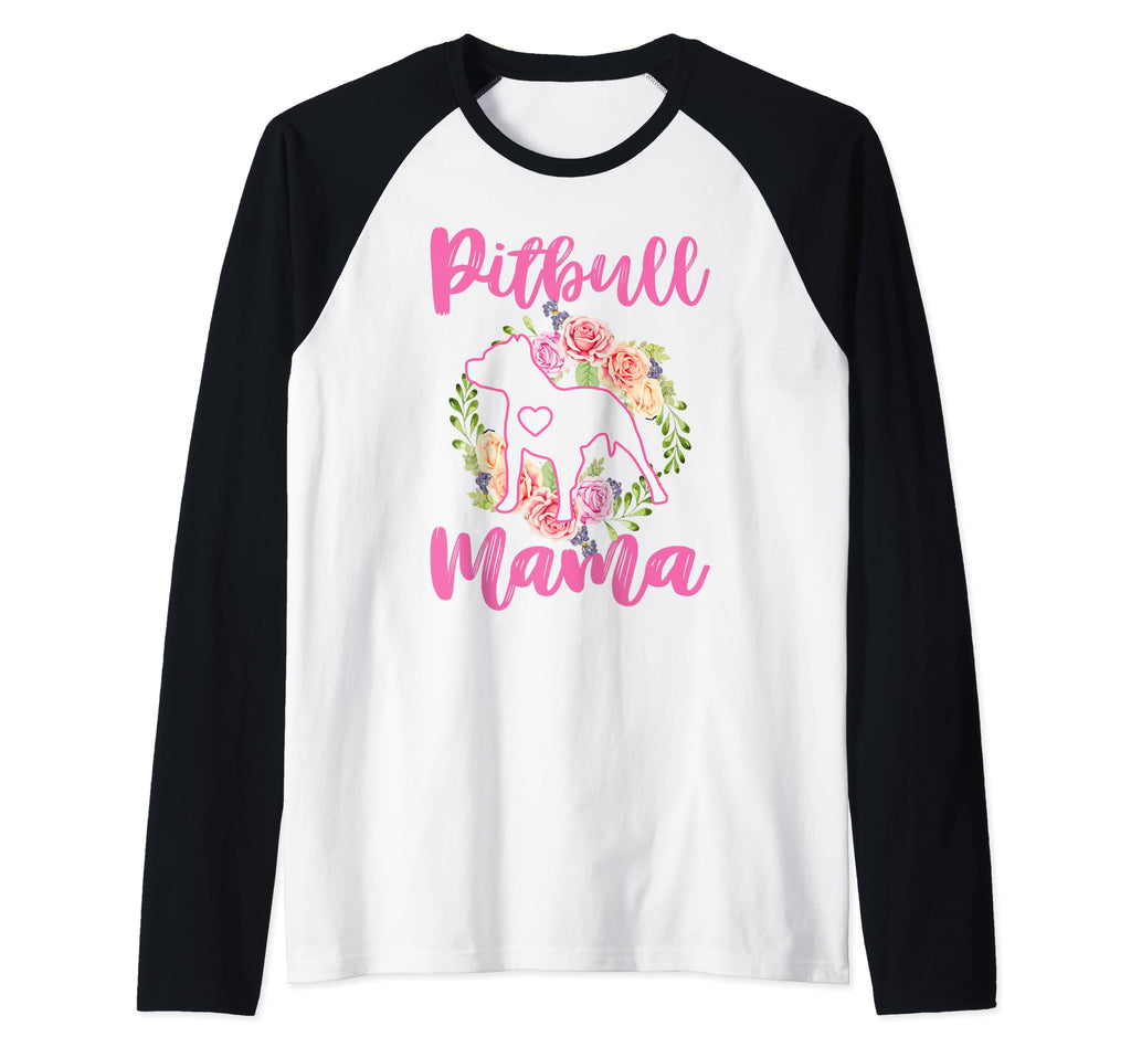 Pitbull Mama Mother Dog Flowers T-Shirt - Aesthetic Graphic for Adults - T-Shirt, Sweatshirt, Hoodie