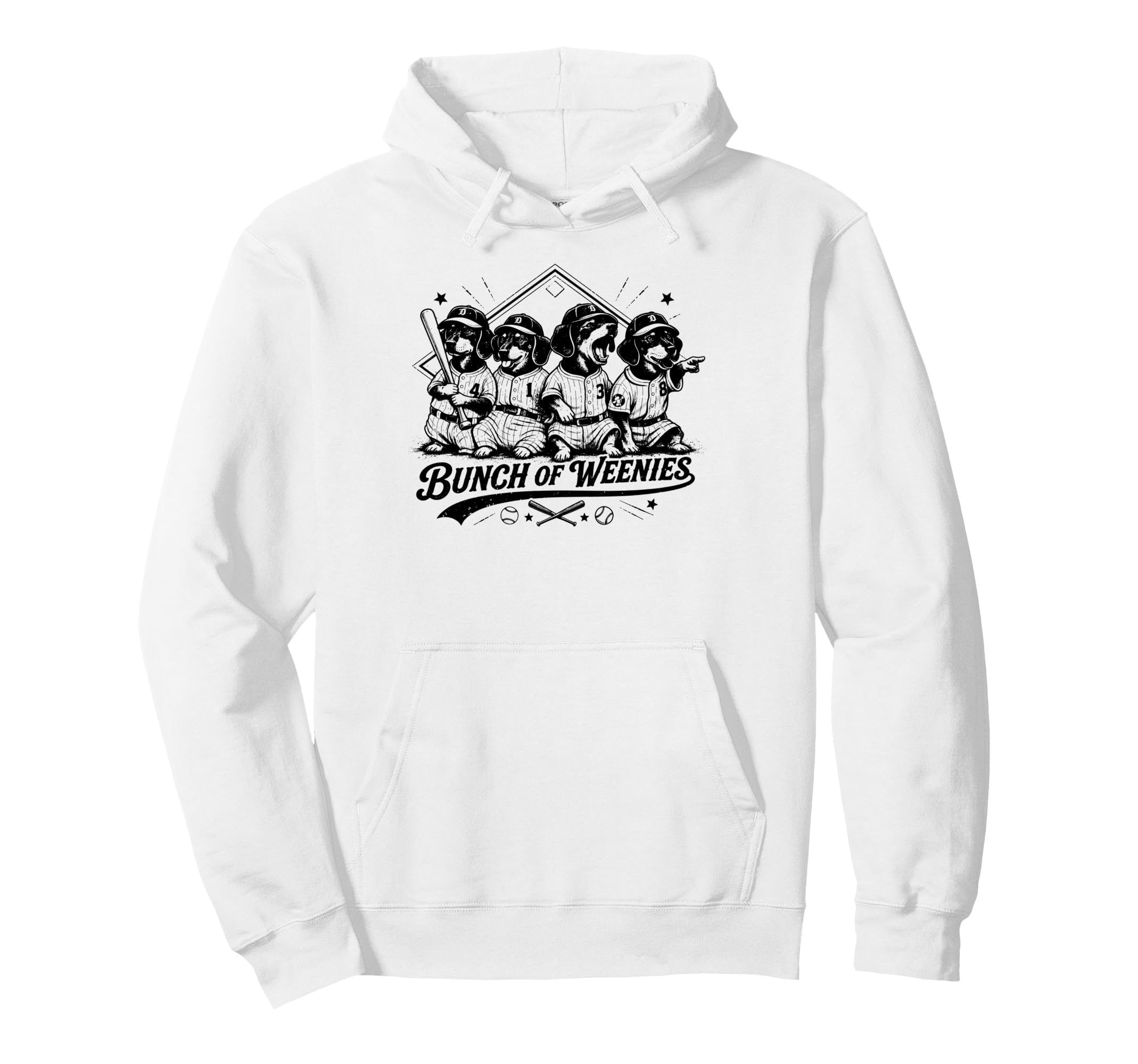 Funny Weenies Dachshunds Baseball Dog Hoodie - Custom Art Print Men Women - T-Shirt, Sweatshirt, Hoodie