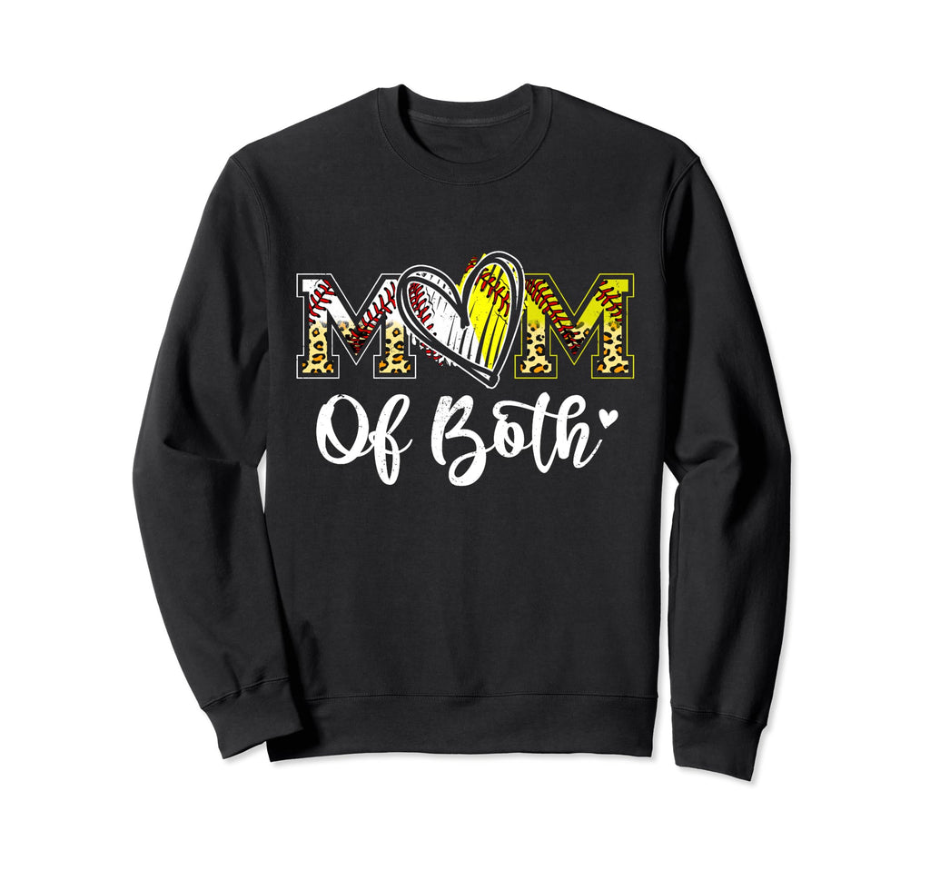Mom Both Baseball Softball Mom Sweatshirt - Aesthetic Graphic Unisex - T-Shirt, Sweatshirt, Hoodie