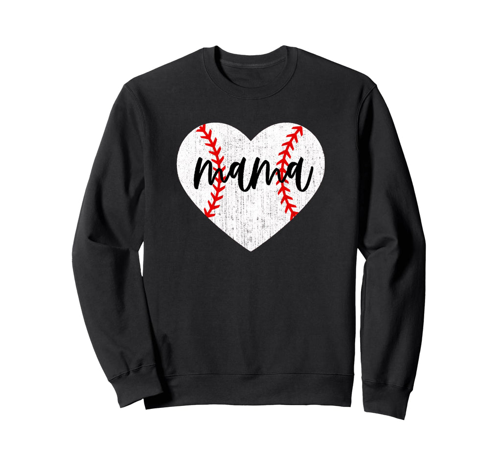 Heart Baseball Mama Baseball Game Sweatshirt - Minimalist Print for Adults - T-Shirt, Sweatshirt, Hoodie