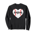 Heart Baseball Mama Baseball Game Sweatshirt - Minimalist Print for Adults - T-Shirt, Sweatshirt, Hoodie