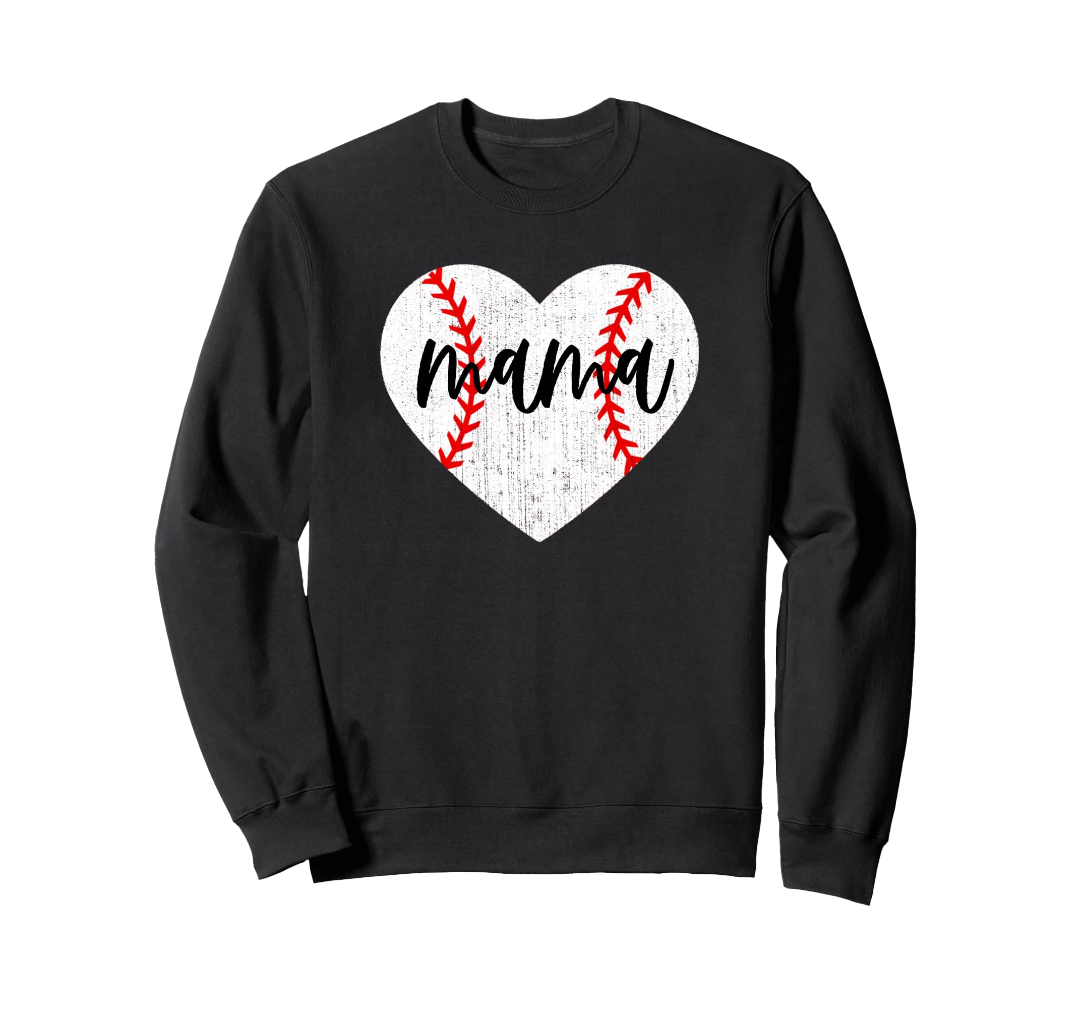 Heart Baseball Mama Baseball Game Sweatshirt - Minimalist Print for Adults - T-Shirt, Sweatshirt, Hoodie