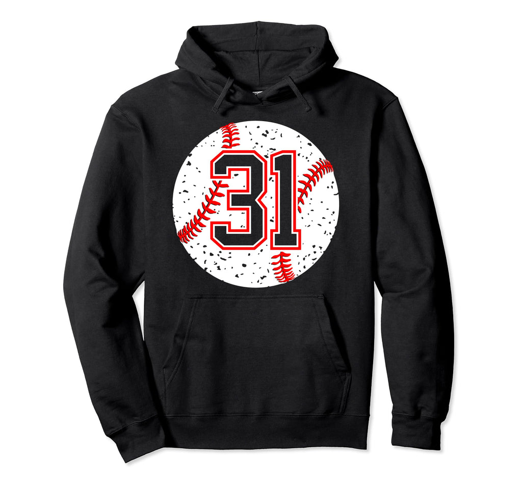 Baseball Number 31 Mom Show Support Hoodie - Unique Graphic Unisex - T-Shirt, Sweatshirt, Hoodie