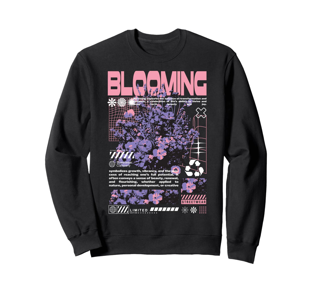 Y2K Blooming Bold Urban Graffiti Sweatshirt - Trendy Graphic Men Women - T-Shirt, Sweatshirt, Hoodie