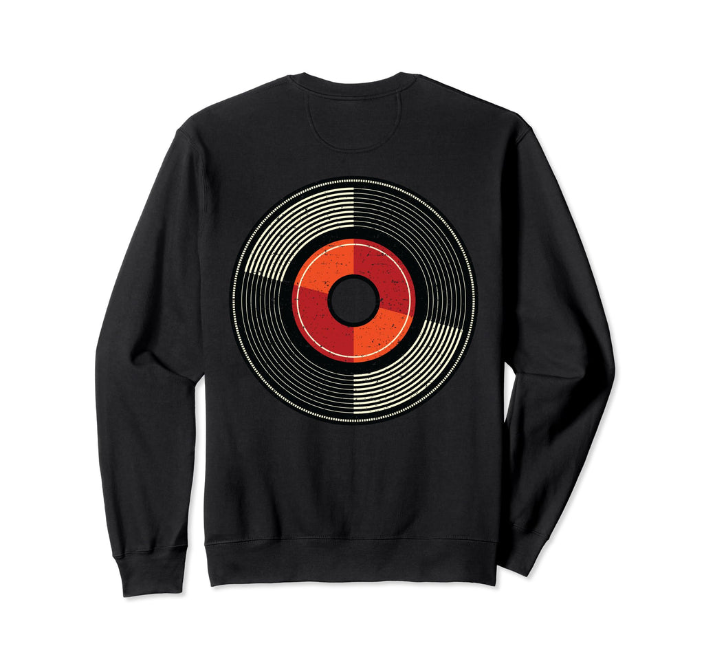Distressed Vinyl Record Sweatshirt - Aesthetic Graphic for Adults - T-Shirt, Sweatshirt, Hoodie