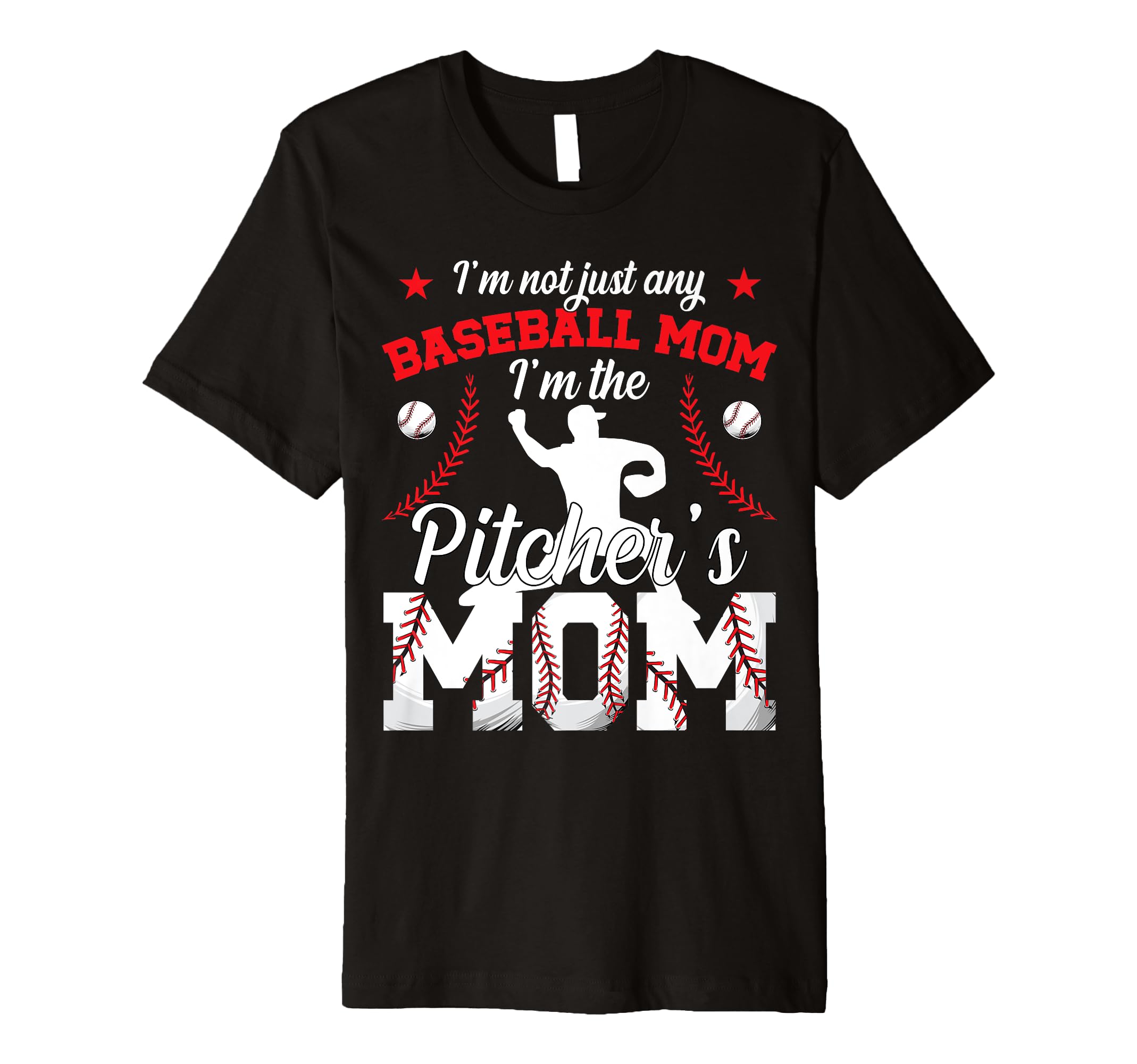 Im Baseball Pitcher Mom Baseball T-Shirt - Aesthetic Graphic for Adults - T-Shirt, Sweatshirt, Hoodie